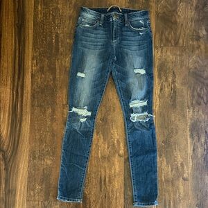 Women’s Distressed Blue Jeans